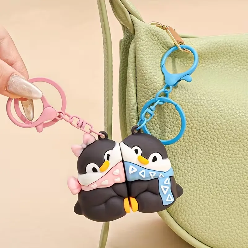 Sweet Penguin Couple Magnetic Keychain - Image 2