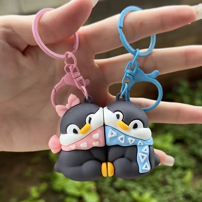 Sweet Penguin Couple Magnetic Keychain - Image 3