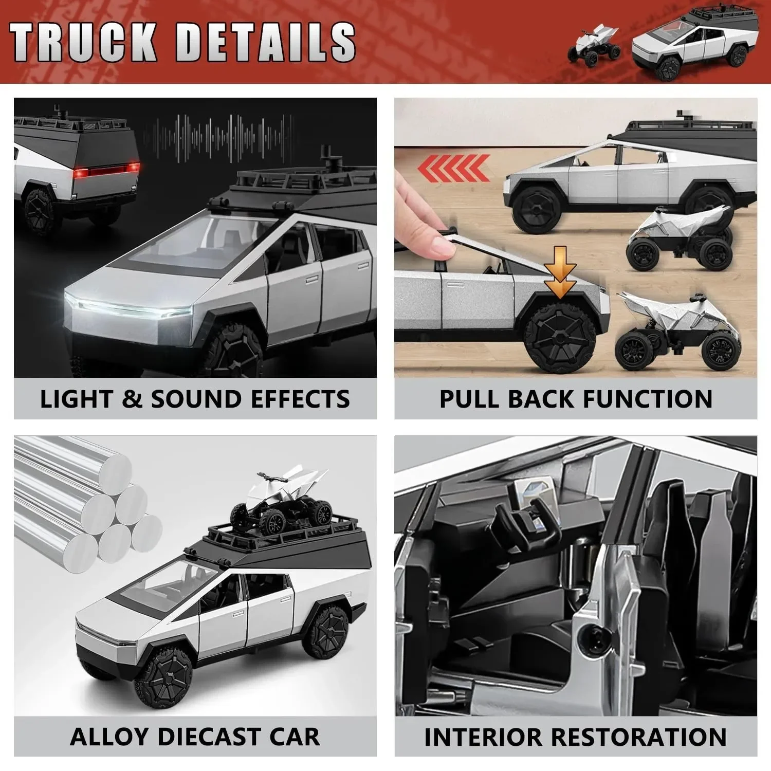 Tesla Cybertruck Die-cast 1:24 Scale - Image 4