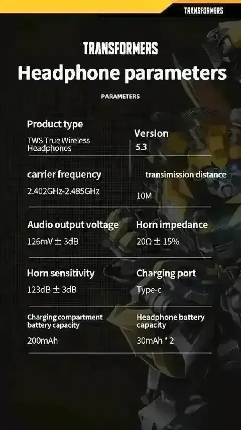 Transformers TF-T05 TWS Clip-on Earphones - Image 9