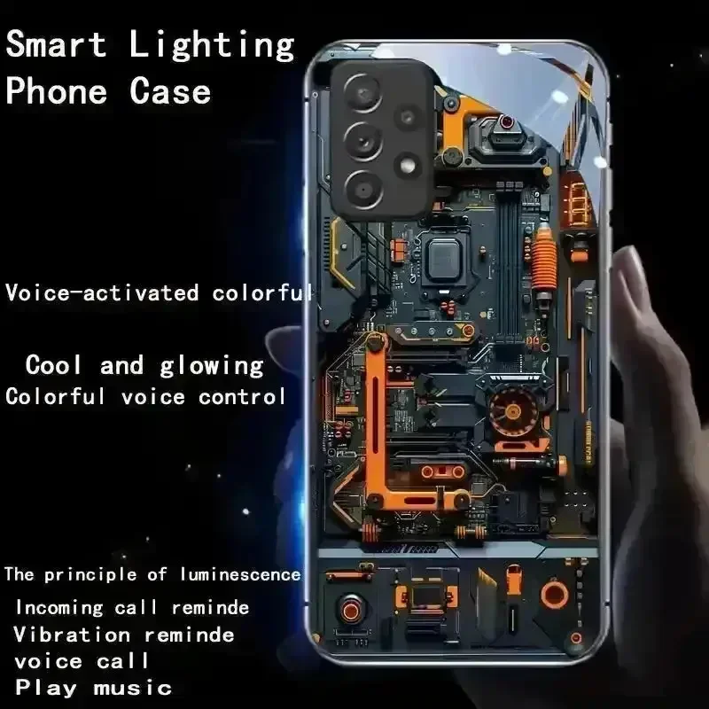 Transparent Sci-Fi Glowing Smart Cover (For Samsung) - Image 2