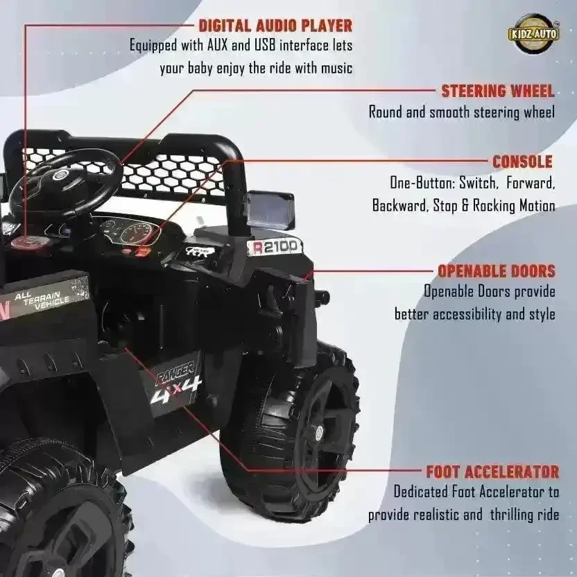 Two Seater Double Battery Big Size 4x4 Kids SUV - Image 3