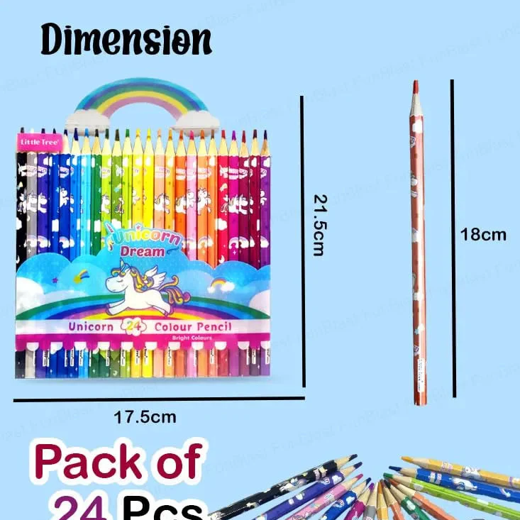 Unicorn Colour Pencil Set for Kids (24 Pcs) - Image 2