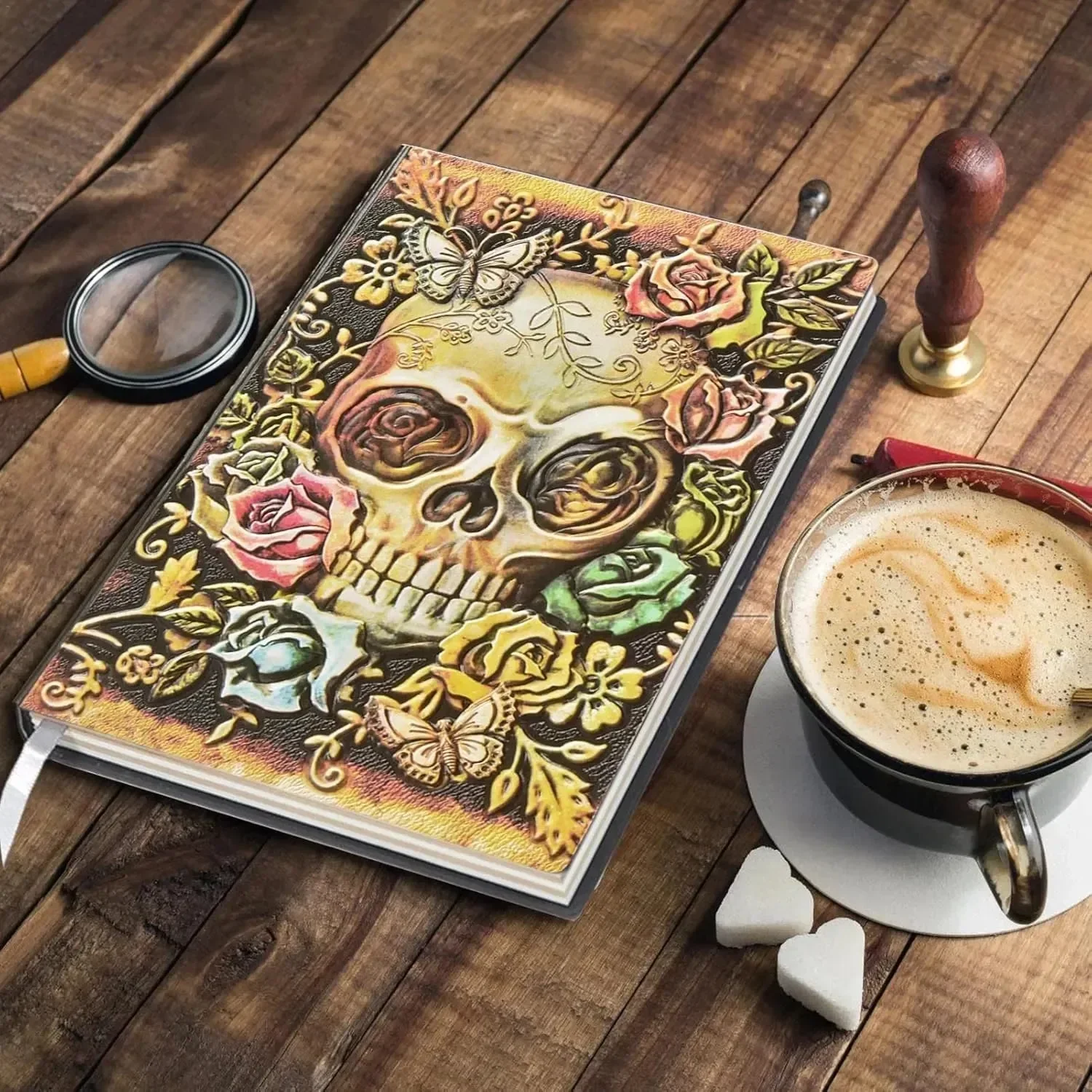 Vintage 3D Skull Embossed Notebook - Image 6