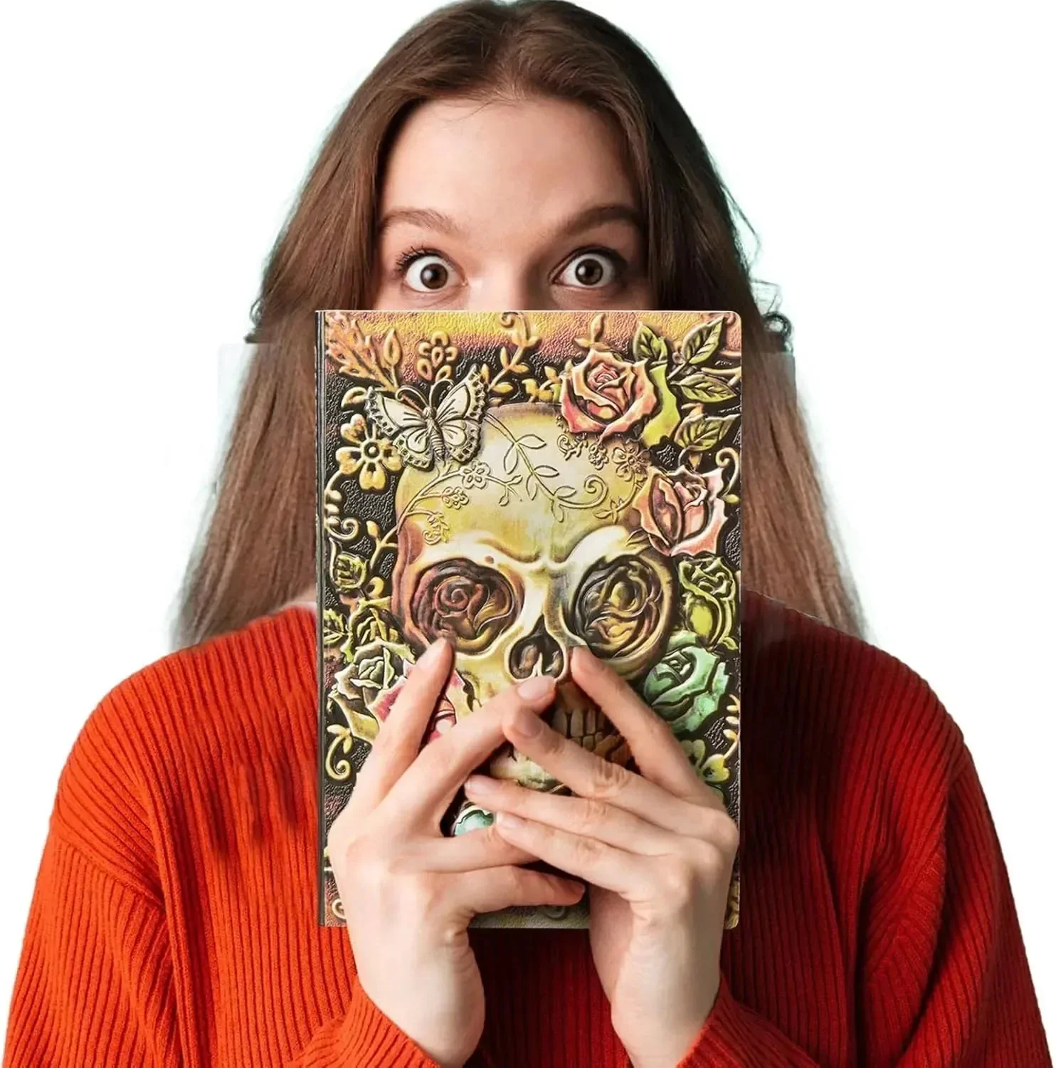 Vintage 3D Skull Embossed Notebook - Image 7