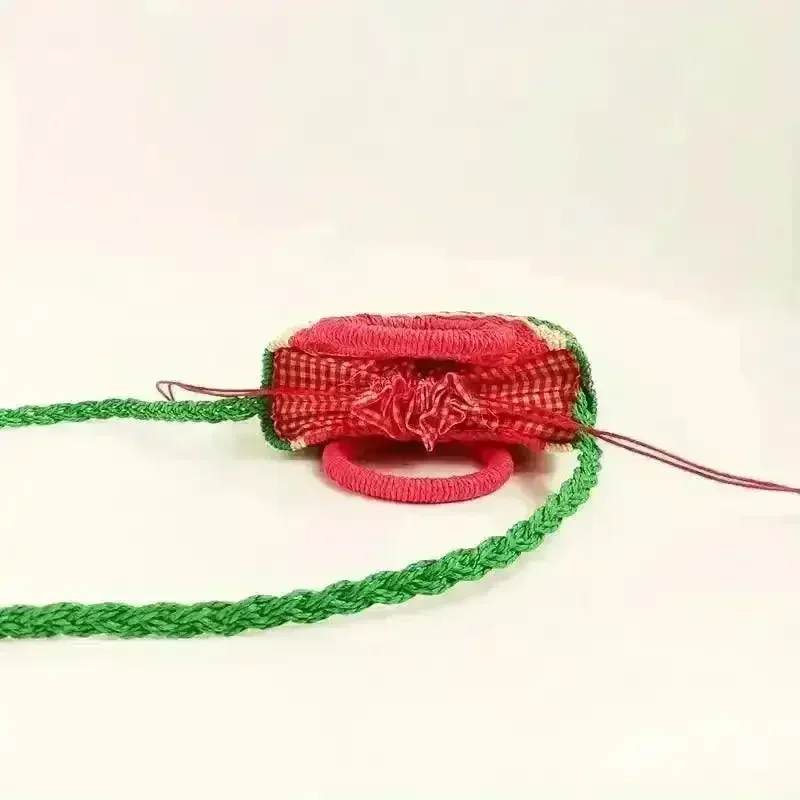 Watermelon Shaped Colorblock Straw Beach Bag - Image 7