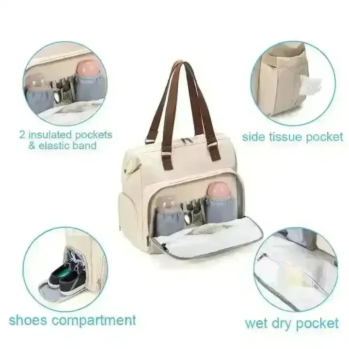 Waterproof Multi-functional Compact Mommy Bag - Image 4