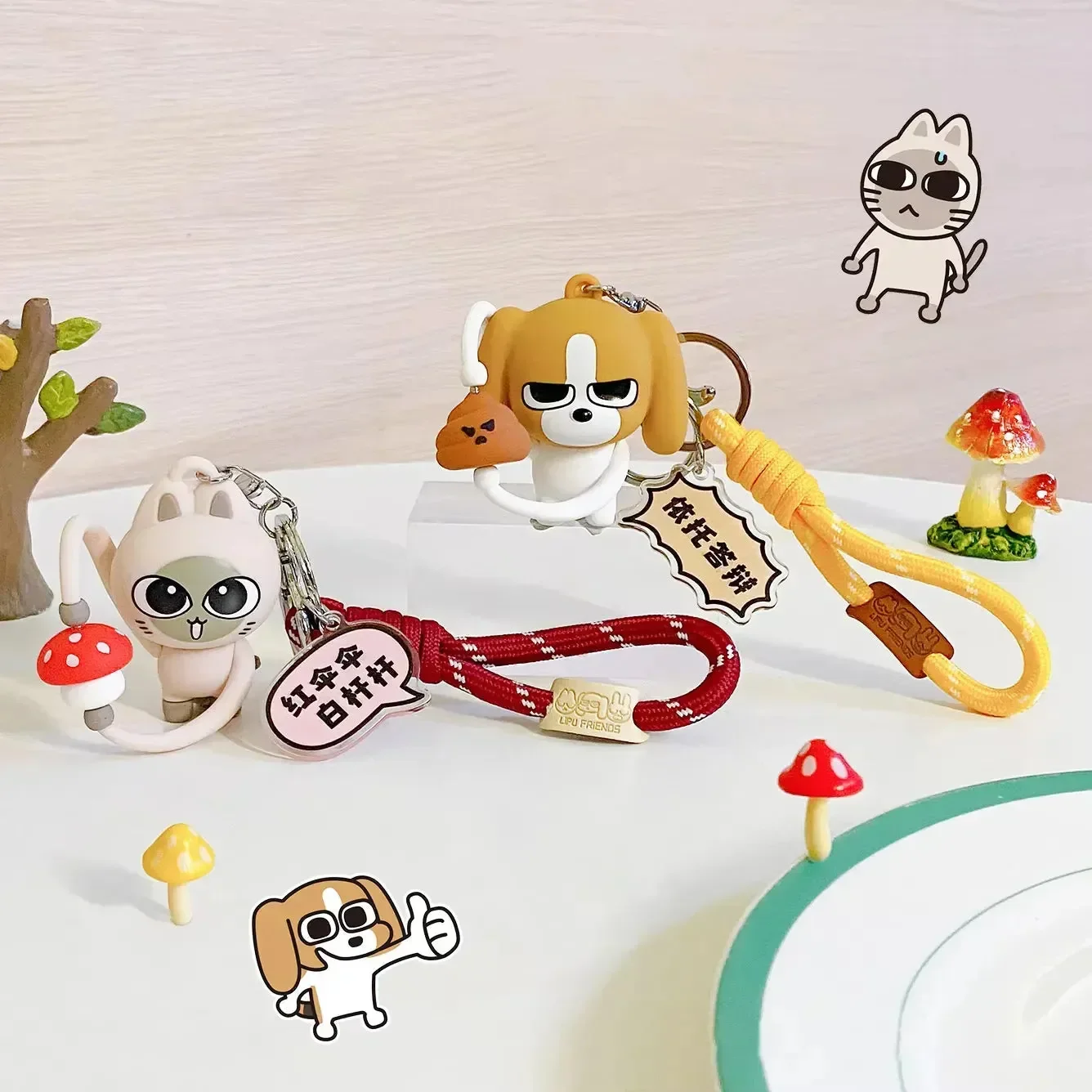 Whimsical Spinners Cat & Dog Keychain - Image 7