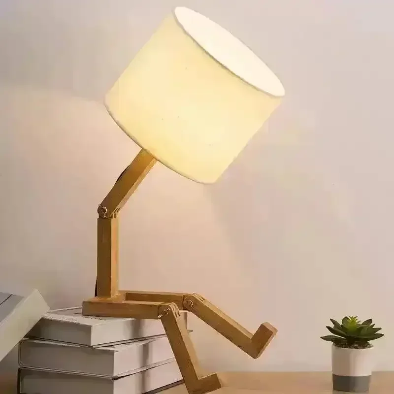 Wooden Pondering Novelty Table Lamp - Image 4