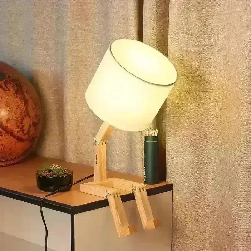 Wooden Pondering Novelty Table Lamp - Image 5